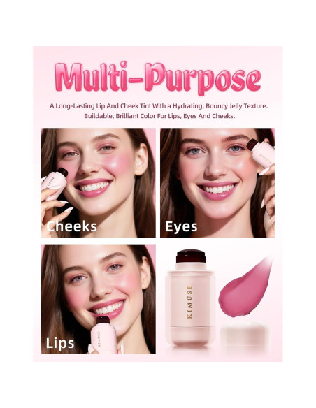 Tinte de Mejillas y Labios Jelly KIMUSE Rosa Malva 10.8g