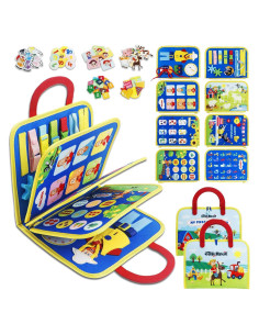 Tablero Ocupado Montessori Steve y Maggie - Juguete Sensorial 28x22cm