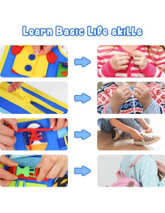 Tablero Ocupado Montessori Steve y Maggie - Juguete Sensorial 28x22cm 2