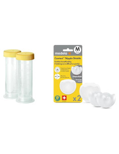 Paquete de Lactancia Medela: 12 Botellas 80 ml y 2 Protectores