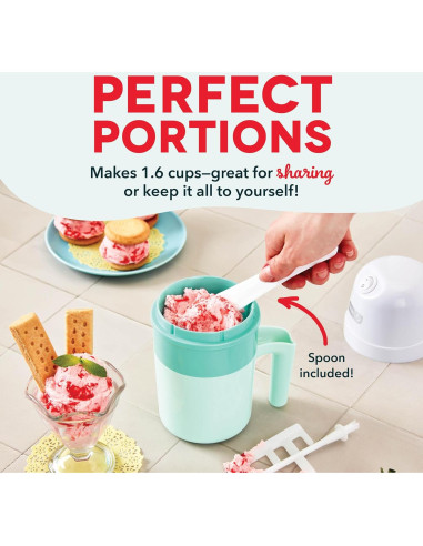 DASH Mi Pint Máquina de Helados Aqua 1.6 Tazas Multiusos