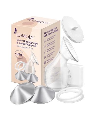 Copas de lactancia de plata 999 con extractor manos libres