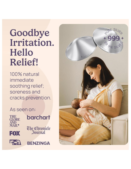 Copas de lactancia de plata 999 con extractor manos libres