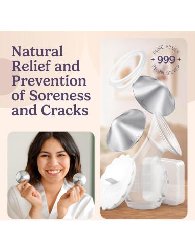 Copas de lactancia de plata 999 con extractor manos libres