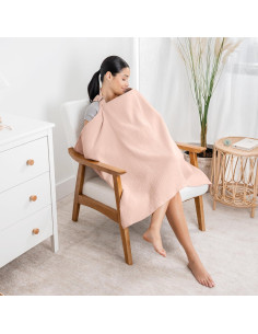 Cubierta de Lactancia Comfy Cubs 100% Muselina Rubor - Ligera y Transpirable 2