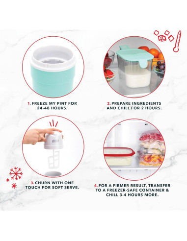 DASH Mi Pint Máquina de Helados Aqua 1.6 Tazas Multiusos