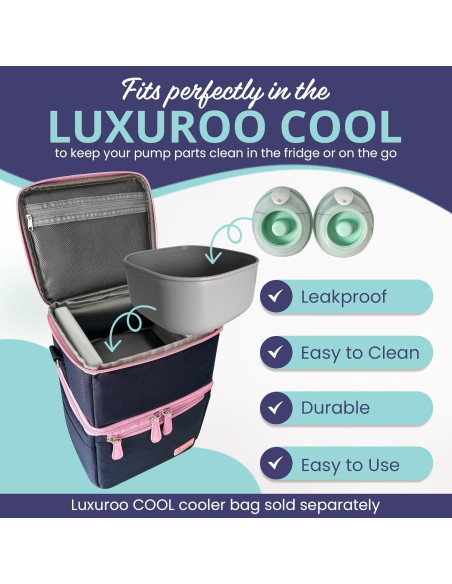 Contenedor para piezas de extractor de leche Luxuroo 15.24cm Contenedor para piezas de extractor de leche Luxuroo 15.24cm