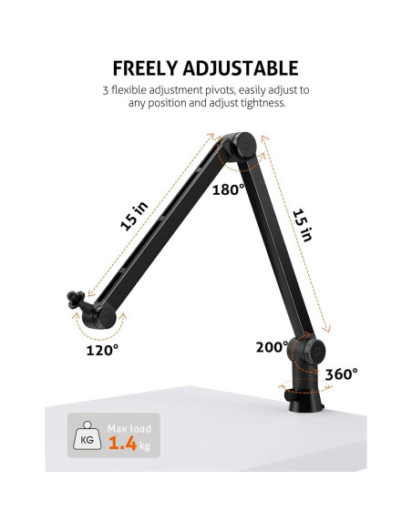 Brazo de Micrófono Blue Yeti Mejorado 1.72 kg Ajustable