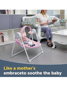 Columpio Plegable para Bebés RIVIPLOU Ultra-Compacto 6 Velocidades 2