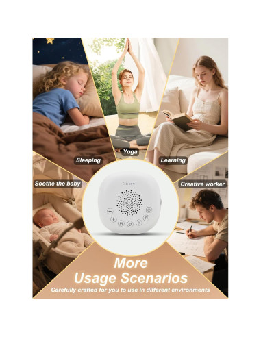 Máquina de Sonido Blanco Cevly con 20 Sonidos y Luz Nocturna