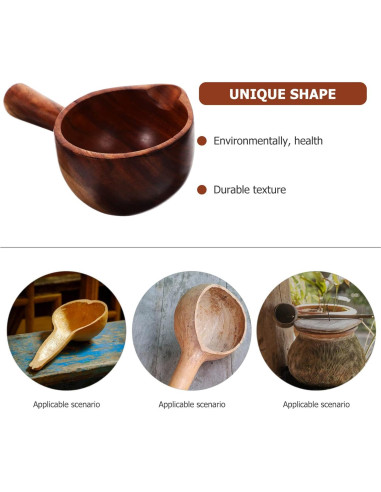 Cucharón de Madera para Baño - 14.5 x 8.9 cm - Estilo Aleatorio