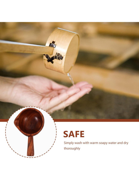 Cucharón de Madera para Baño - 14.5 x 8.9 cm - Estilo Aleatorio