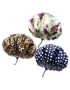 Gorros de Ducha Impermeables TCOTBE - 3 Piezas Reutilizables