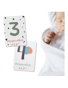 20 Tarjetas de Hitos Mensuales Bebés - Tema Jungla