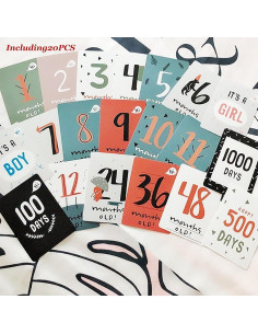 20 Tarjetas de Hitos Mensuales Bebés - Tema Jungla 2