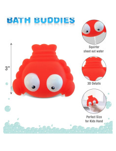 DolliBu Juguete de Baño Langosta Roja Flotante 7.62cm 2