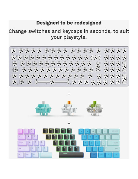 Teclado Mecánico Glorious GMMK 2 TKL Blanco RGB DIY Teclado Mecánico Glorious GMMK 2 TKL Blanco RGB DIY