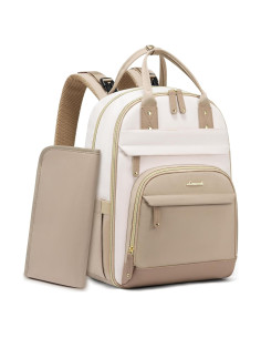 Mochila para Pañales LOVEVOOK Beige-Khaki 30L con Cambiador