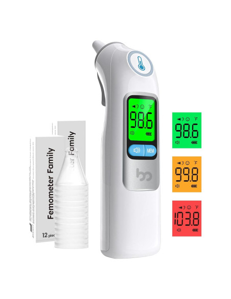 Termómetro de oído Femometer Family DET-1015, 30 memorias, 1s