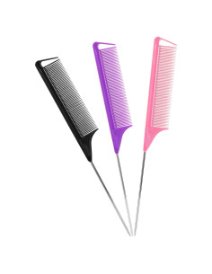 Juego de 3 Peines de Cola de Rata Kunihiko - Acero Inoxidable