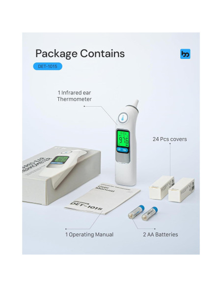 Termómetro de oído Femometer Family DET-1015, 30 memorias, 1s