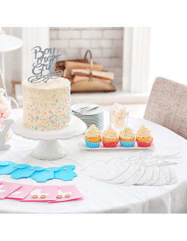 40 Baberos de Algodón Blanco Panitay para Bebés 18x18 cm