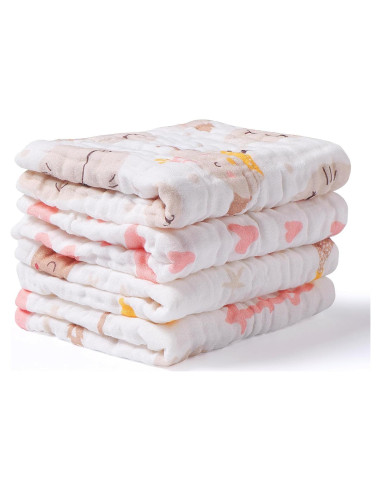 Paños de Eructo para Bebés 100% Algodón Lasonotan 4 Piezas