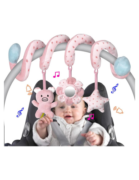 Juguetes de Actividad en Espiral SAMMAS para Bebés - Cerdo Rosa