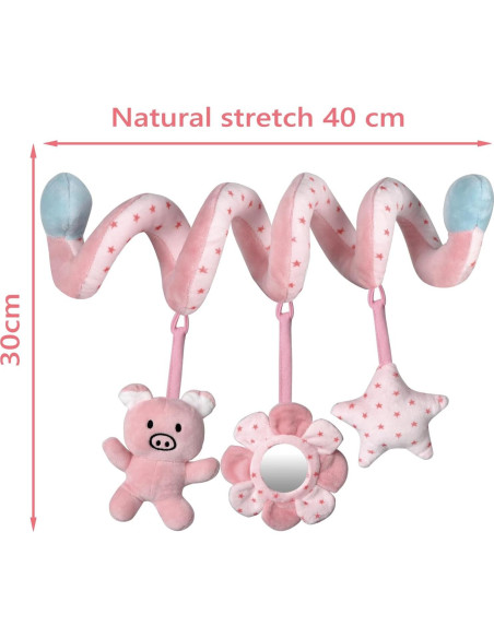 Juguetes de Actividad en Espiral SAMMAS para Bebés - Cerdo Rosa