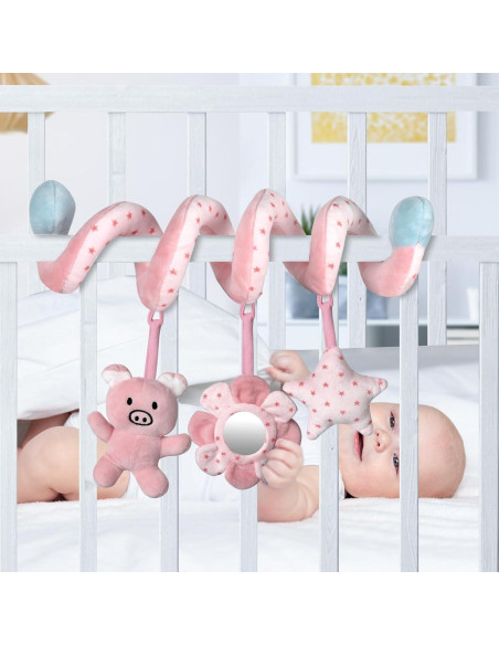 Juguetes de Actividad en Espiral SAMMAS para Bebés - Cerdo Rosa