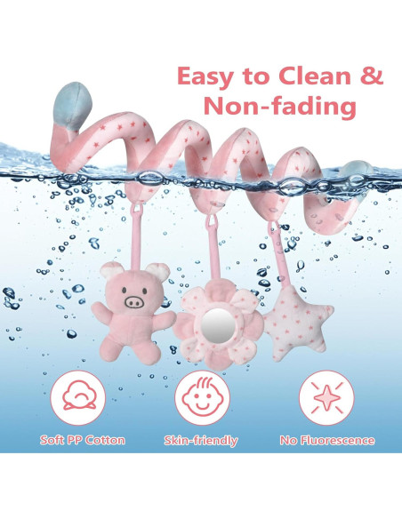 Juguetes de Actividad en Espiral SAMMAS para Bebés - Cerdo Rosa