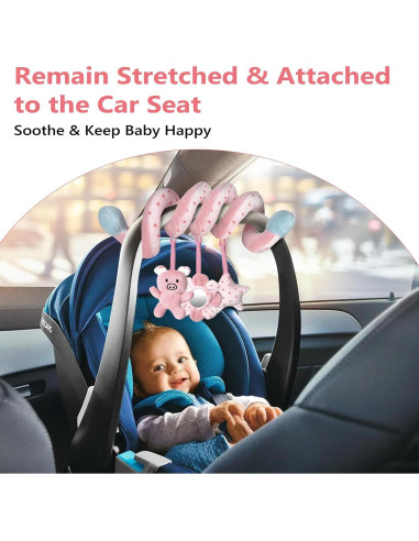 Juguetes de Actividad en Espiral SAMMAS para Bebés - Cerdo Rosa