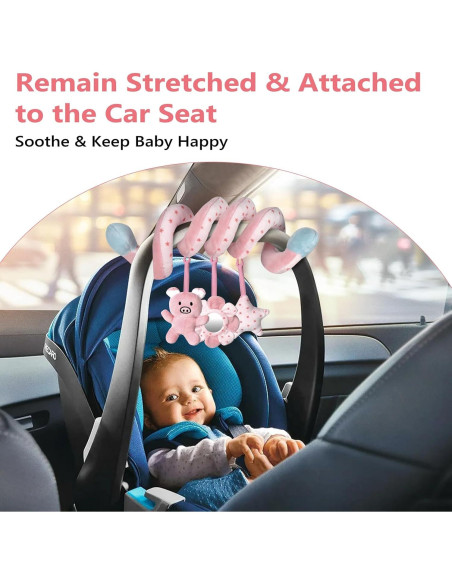 Juguetes de Actividad en Espiral SAMMAS para Bebés - Cerdo Rosa