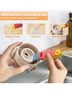 Juego de Cepillos de Limpieza FANTEXY para Tapas de Tazas 3 en 1 2