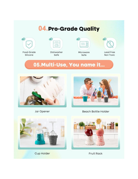 Soporte de Secado de Botellas LVLAMMAL - Silicona Doble Cara 4PCS