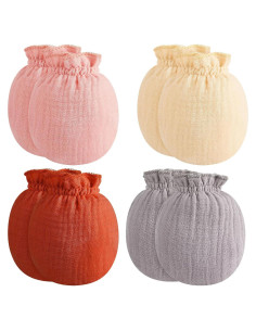 Mitones de Muselina Jecery para Bebés 0-12 Meses - 4 Pares