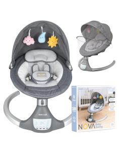 Balanceo Infantil Motorizado Jool Baby Nova Gris - Bluetooth, 10 Melodías