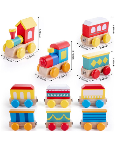 Juego de Tren de Madera TIGERHU | Juguete Educativo 34 Piezas