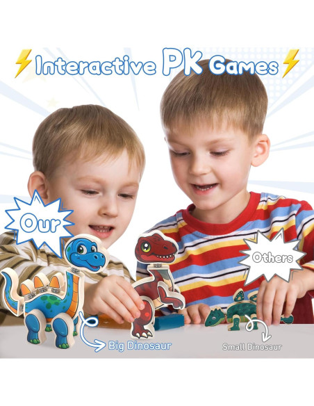 Juego de construcción de dinosaurios de madera SAYHALO 30 piezas Juego de construcción de dinosaurios de madera SAYHALO 30 piezas