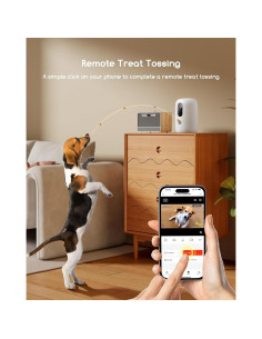 Cámara para mascotas Faroro 2K con WiFi y dispensador 2