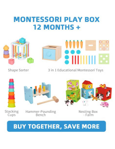 Juguetes Montessori OOOK 7 en 1 para Bebés 12+ Meses 2
