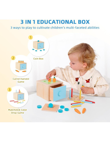 Juguetes Montessori OOOK 7 en 1 para Bebés 12+ Meses