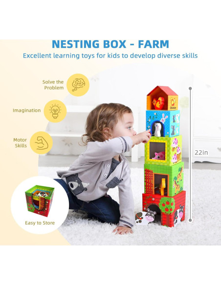 Juguetes Montessori OOOK 7 en 1 para Bebés 12+ Meses