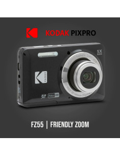 Cámara Digital Kodak PIXPRO FZ55 Negra + Tarjeta 32GB + Protectores 2