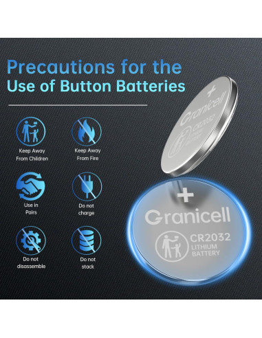 Batería de Litio CR2032 Granicell 3V para Dispositivos Inteligentes