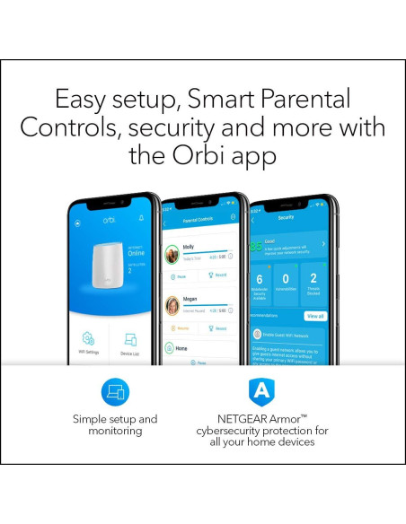Router WiFi en malla NETGEAR Orbi RBR50 - Cobertura 232 m