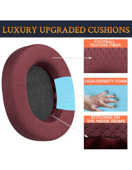 Almohadillas de Repuesto SOULWIT para SteelSeries Arctis 1-9 Pro - Burdeos