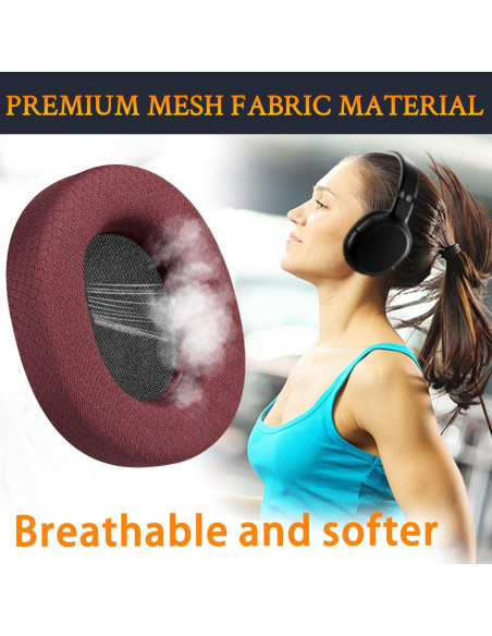 Almohadillas de Repuesto SOULWIT para SteelSeries Arctis 1-9 Pro - Burdeos