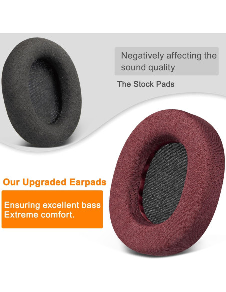 Almohadillas de Repuesto SOULWIT para SteelSeries Arctis 1-9 Pro - Burdeos