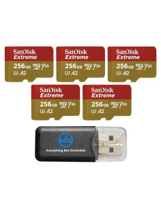 Paquete de 5 Tarjetas MicroSD SanDisk Extreme 256GB V30 A2